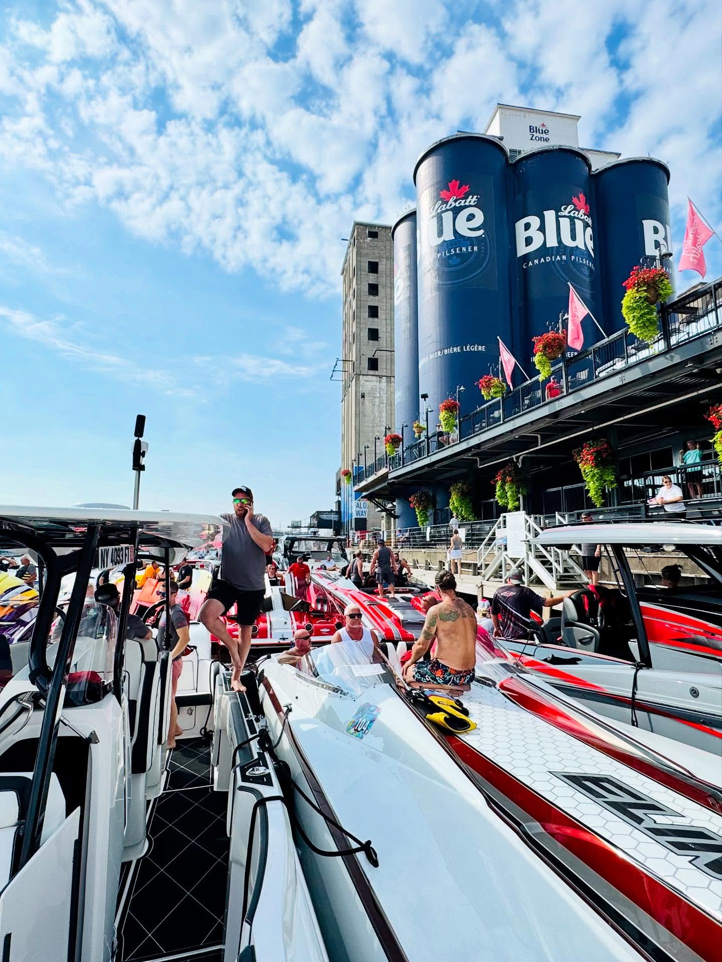 Buffalo Poker Run boats docked together